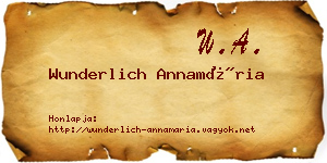 Wunderlich Annamária névjegykártya